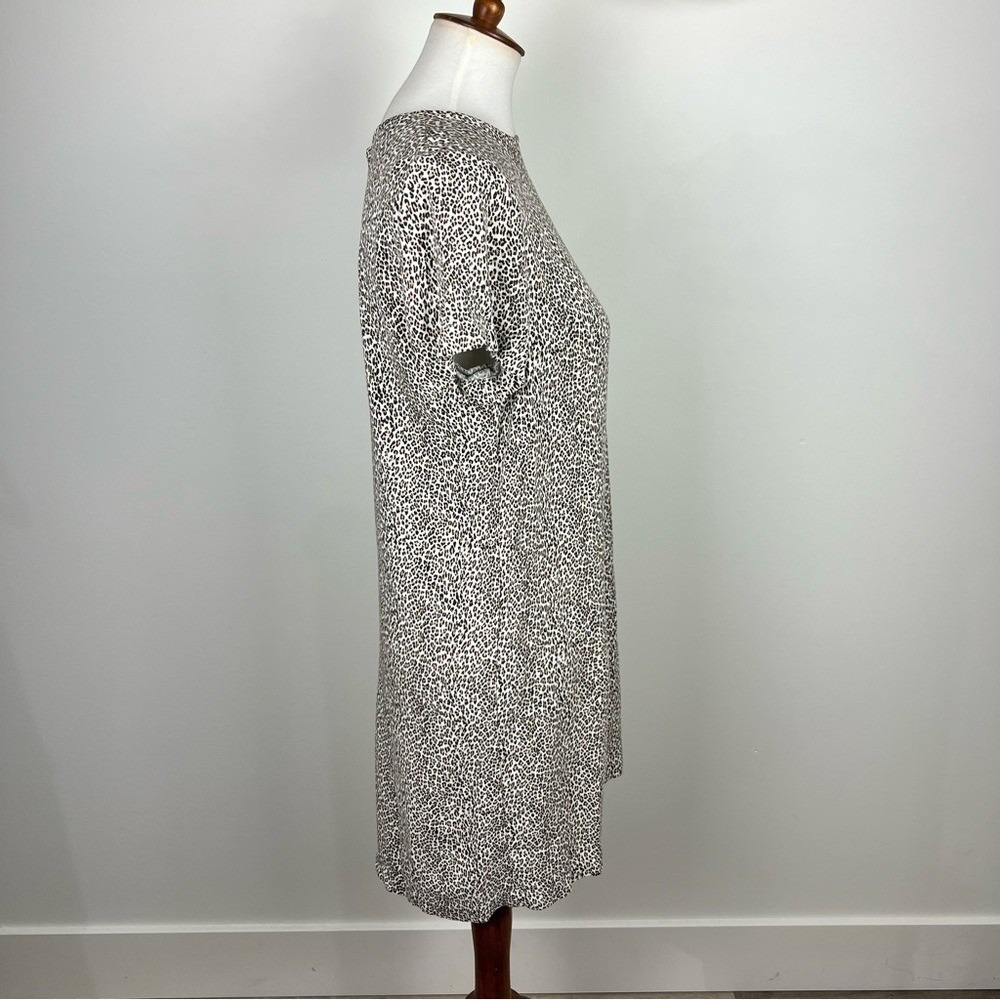 Jenni Kayne Leopard Print Viscose Shift T-Shirt Dress Size M - Picture 12 of 13